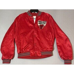 Chalk Line Chicago Bulls Red Satin Jacket Men’s Large  Made in USA 80's